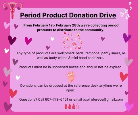 Period product drive advertisement 