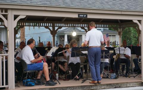 Maine Community Band in Library Gazebo