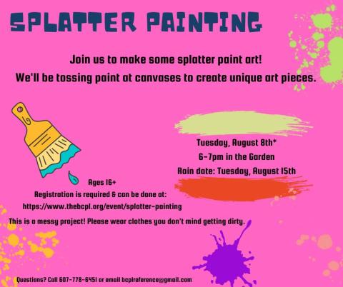 splatter painting advertisement 